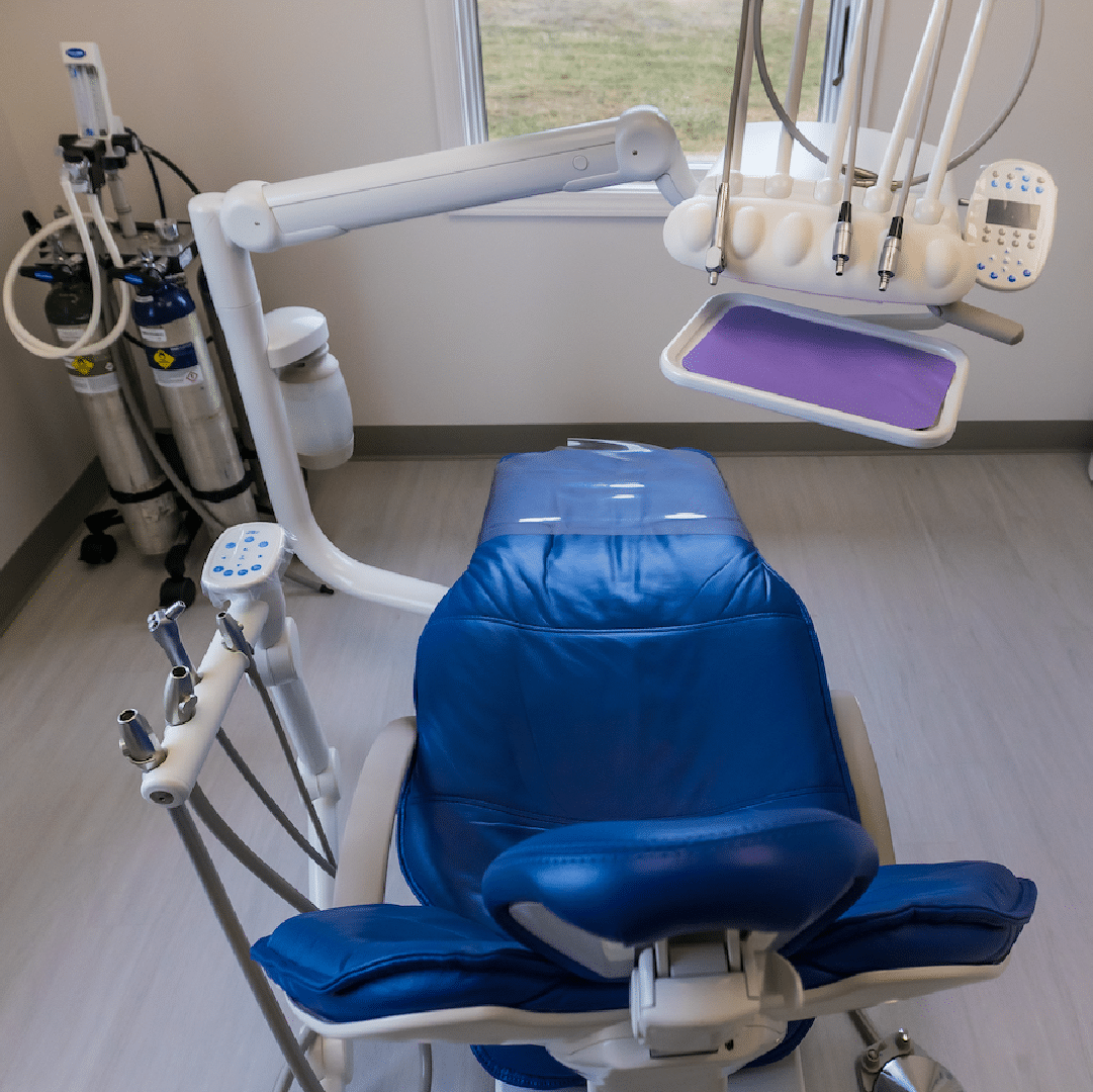 Patient chair in a treatment room